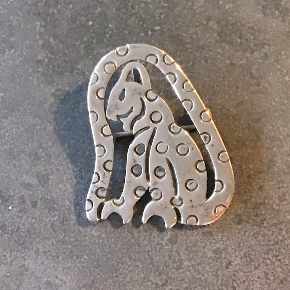 Sterling Silver Leopard Pendant or Brooch